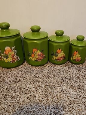 Vintage Kromex floral canister set of 4